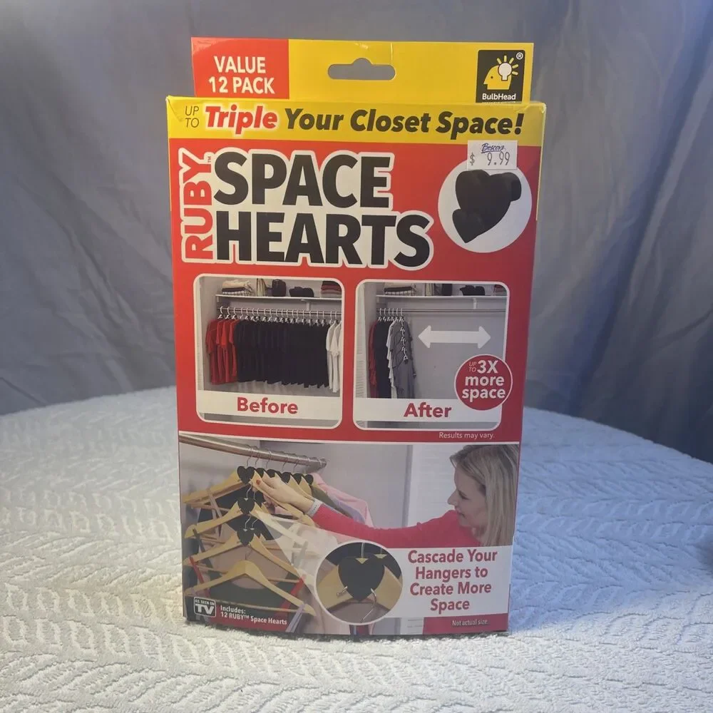 RUBY Space Hearts AS-SEEN-ON-TV, Creates Up to 3X More Closet Space - NIB